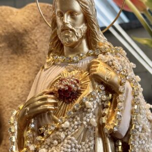 Imagem alternativa para CORAÇÃO DE JESUS ARTESANAL 47CM.