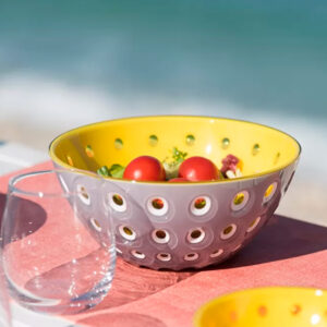 Imagem alternativa para TIGELA BOWL 25CM EM ACRÍLICO CINZA/AMARELO LE MURRINE