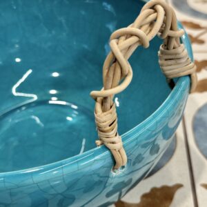 Imagem alternativa para BACIA AMERICANA C/JUNTO CRACKELLE AZUL 27CM